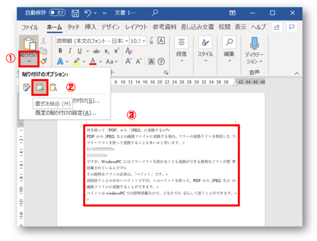 画像の文字をワードに変換 画像になってしまった Pdf をテキスト化する方法 ちあきめもblog