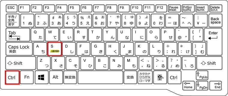 「上書き保存」のショートカットキー