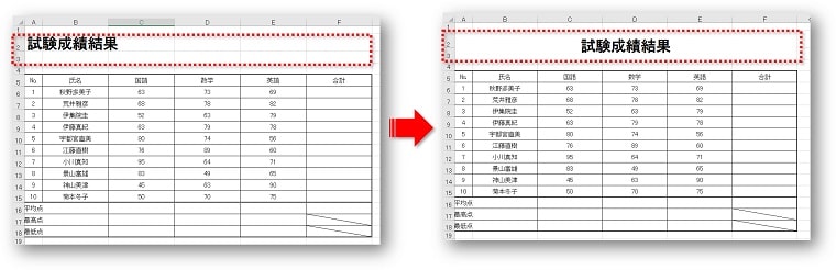 セルを結合して中央揃えにする方法と解除方法