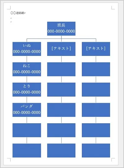 連絡網としては形が整いました