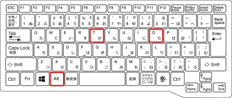 エクセルのオプションをショートカットキーで表示